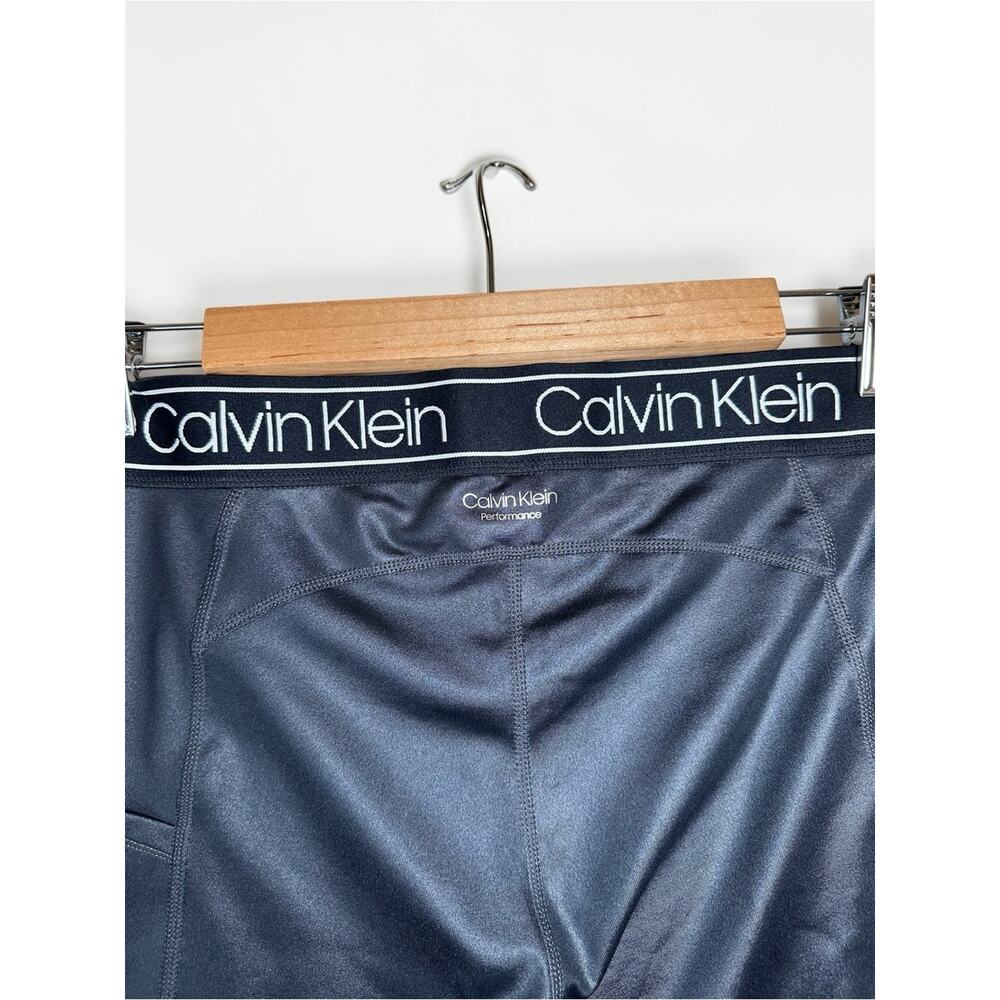 Calvin Klein Performance Black Logo-Waist Leggings 7/8 Sz M - Picture 6 of 9